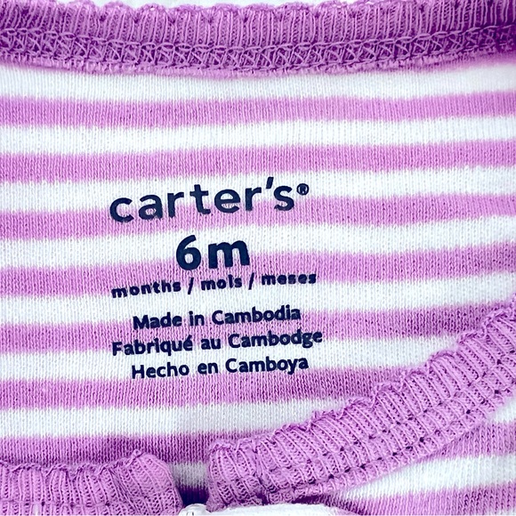 Carter’s girls 6 month owl pajama- lilac purple and white - Picture 3 of 6